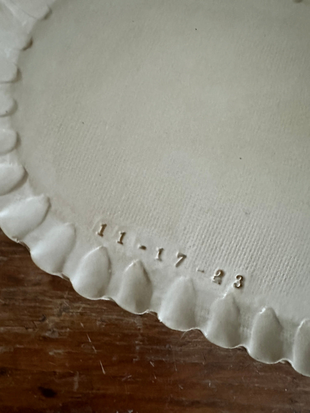 Custom Pottery Tray With Impression of Your Special Date