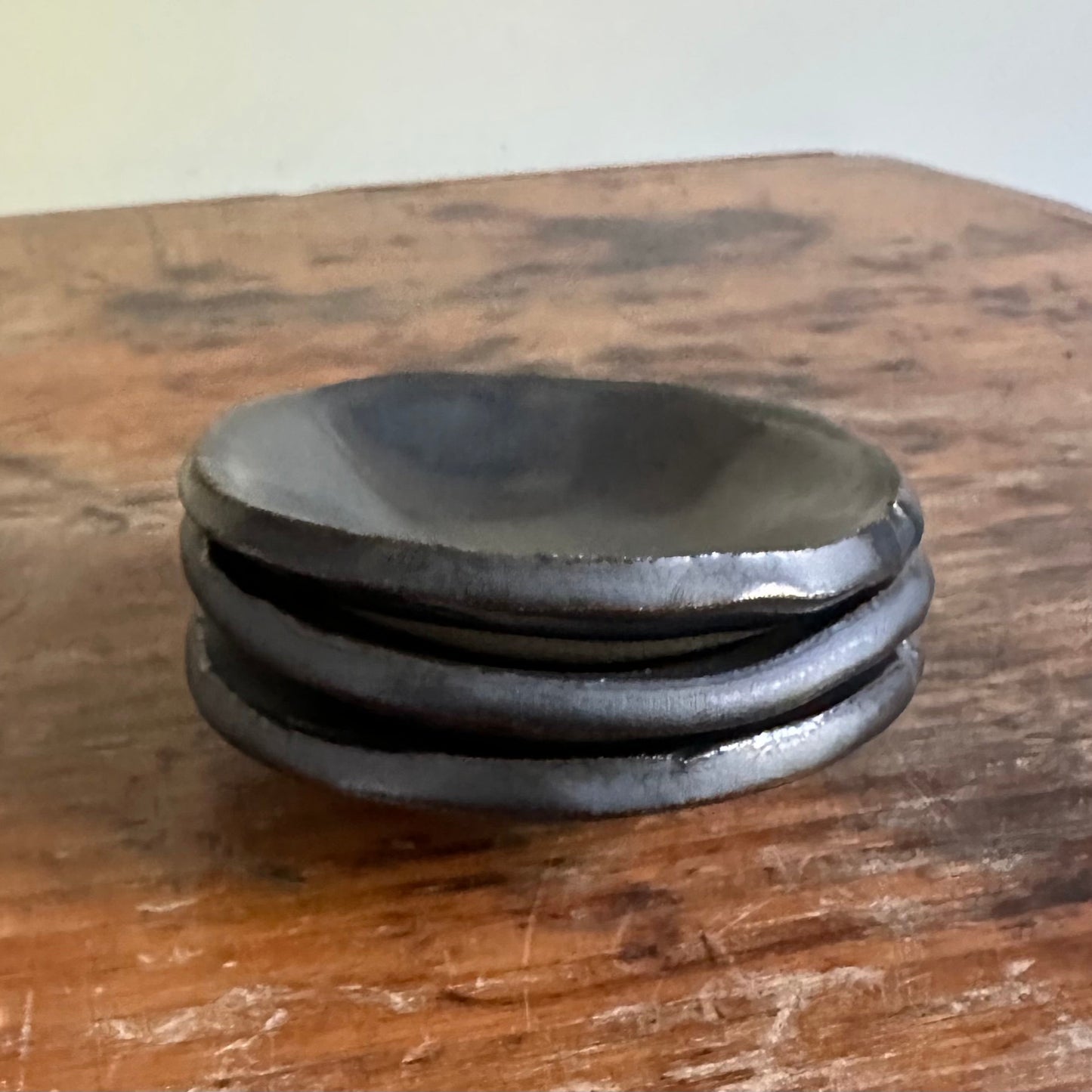 Set Of 3 Metalic Graphite Tiny Bowls