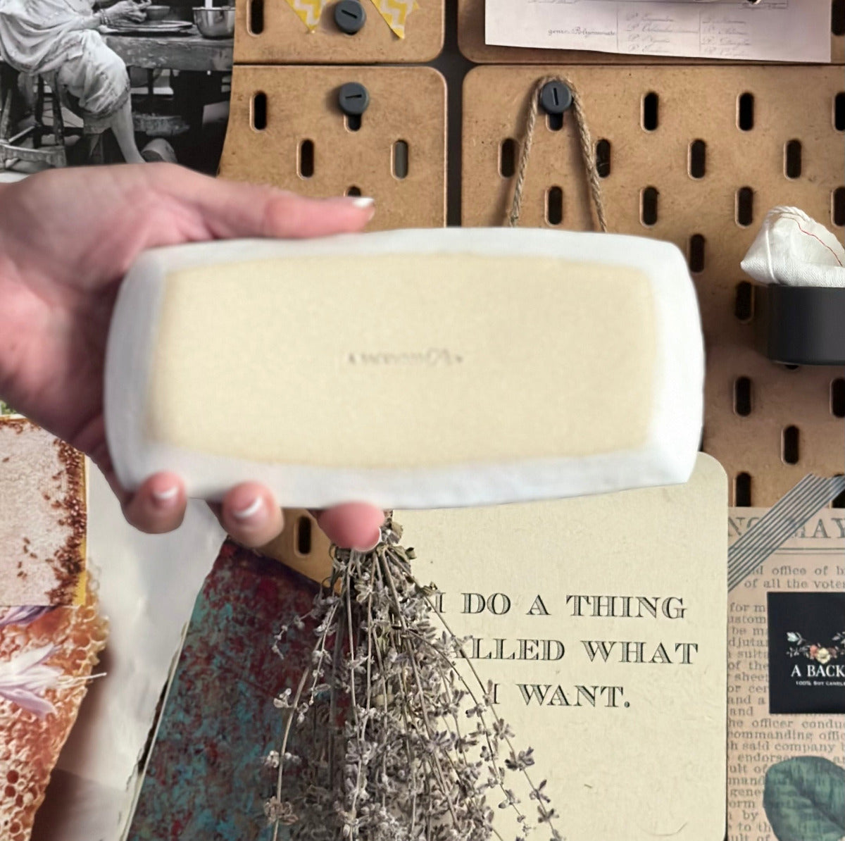 Matte White Ceramic Tray With Linen Texture