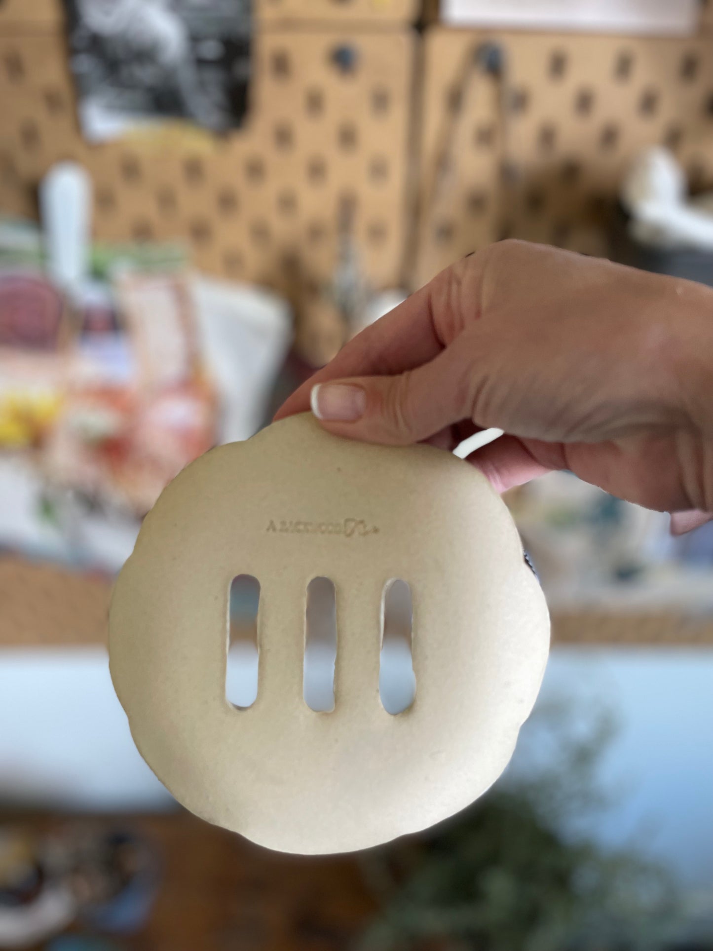Handmade Scalloped Edge Self Draining Soap Dish In Matte White