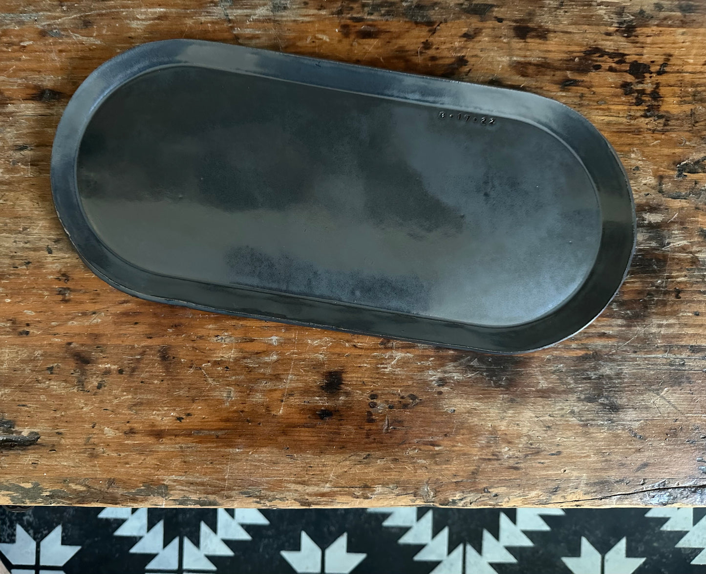 Custom Pottery Tray With Impression of Your Special Date