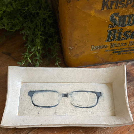 Handmade Eyeglass Tray In Matte White