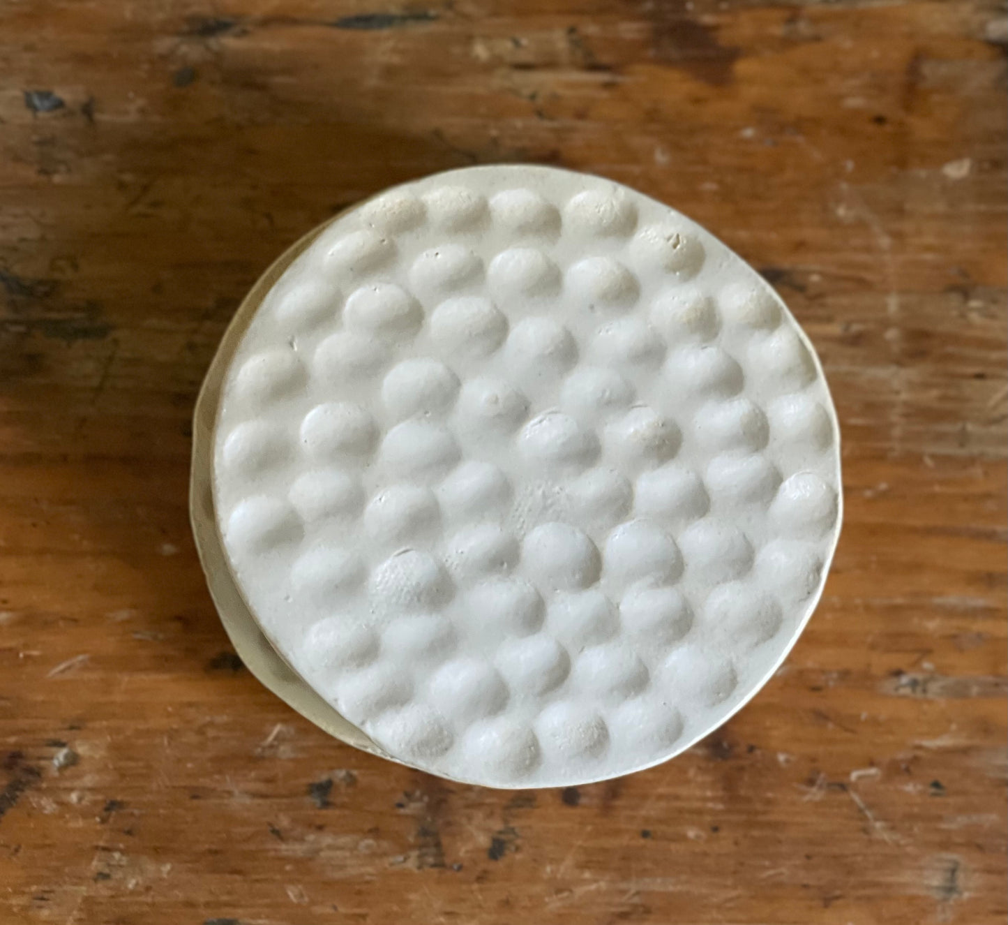 Handmade Ceramic Drink Coasters In Matte White